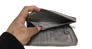 MICHAEL KORS FULTON LARGE FLAT MULTIFUNCTION LEATHER PHONE CASE WALLET GREY